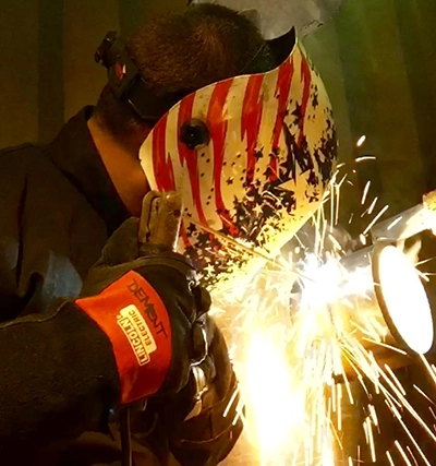 Welding a pipe