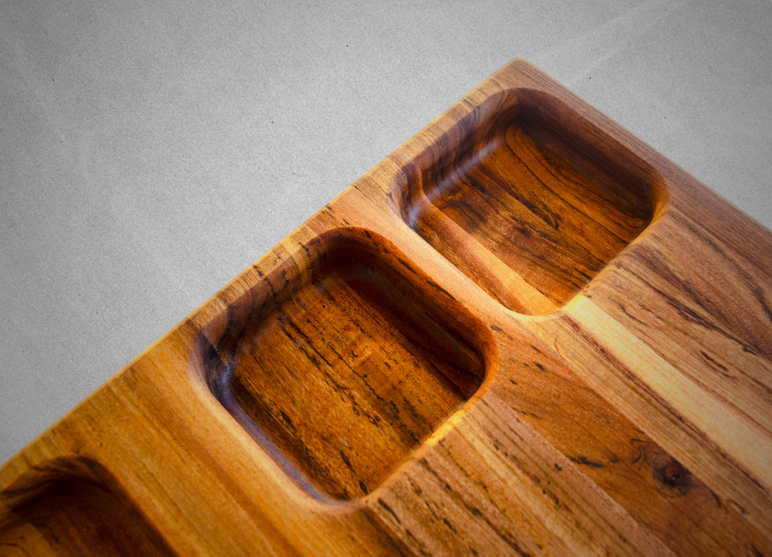 Board with meat and fruit