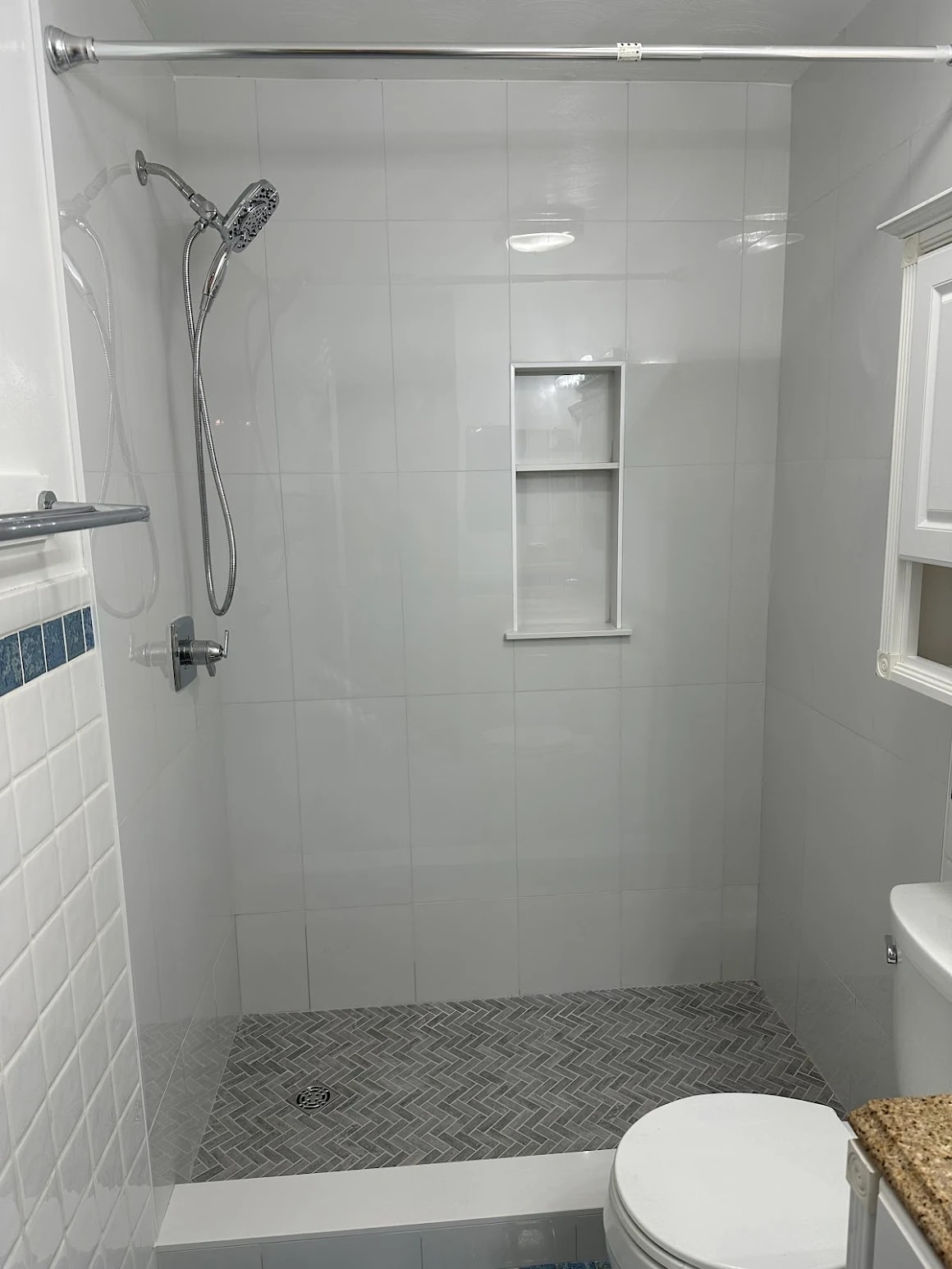 Modern Bathroom Remodel with Custom Walk-In Shower in Virginia Beach in Virginia Beach — by Coradi Contracting