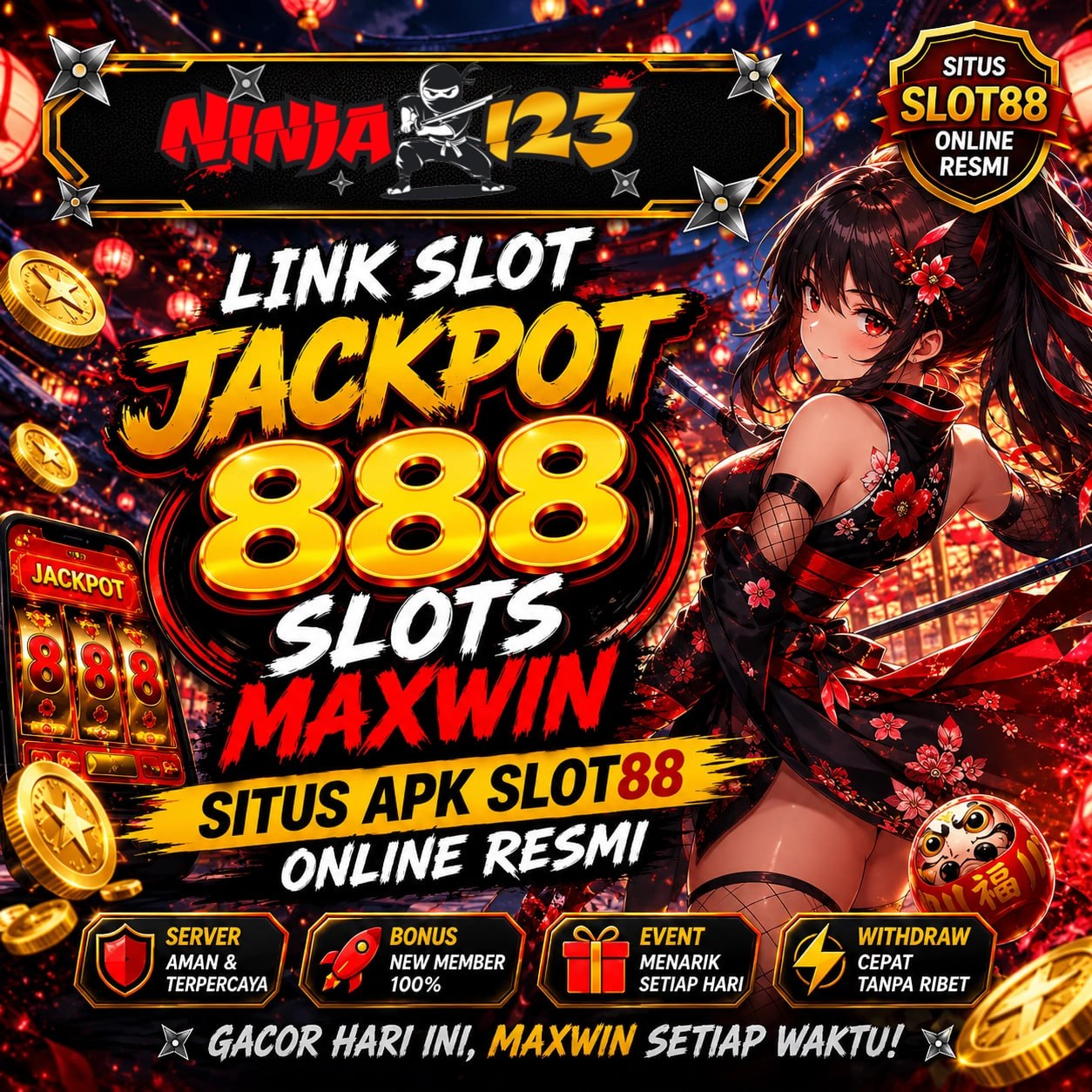 NINJA123 > Slot Gacor Bandar Toto Slot88 Jackpot 888 Slots & Maxwin Slot88 