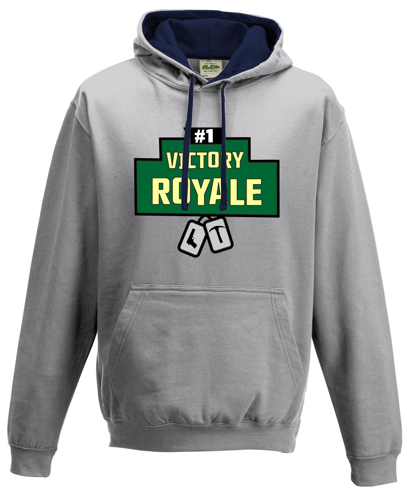 Fortnite #1 Victory Royale with dog tags Contrast Hoodie