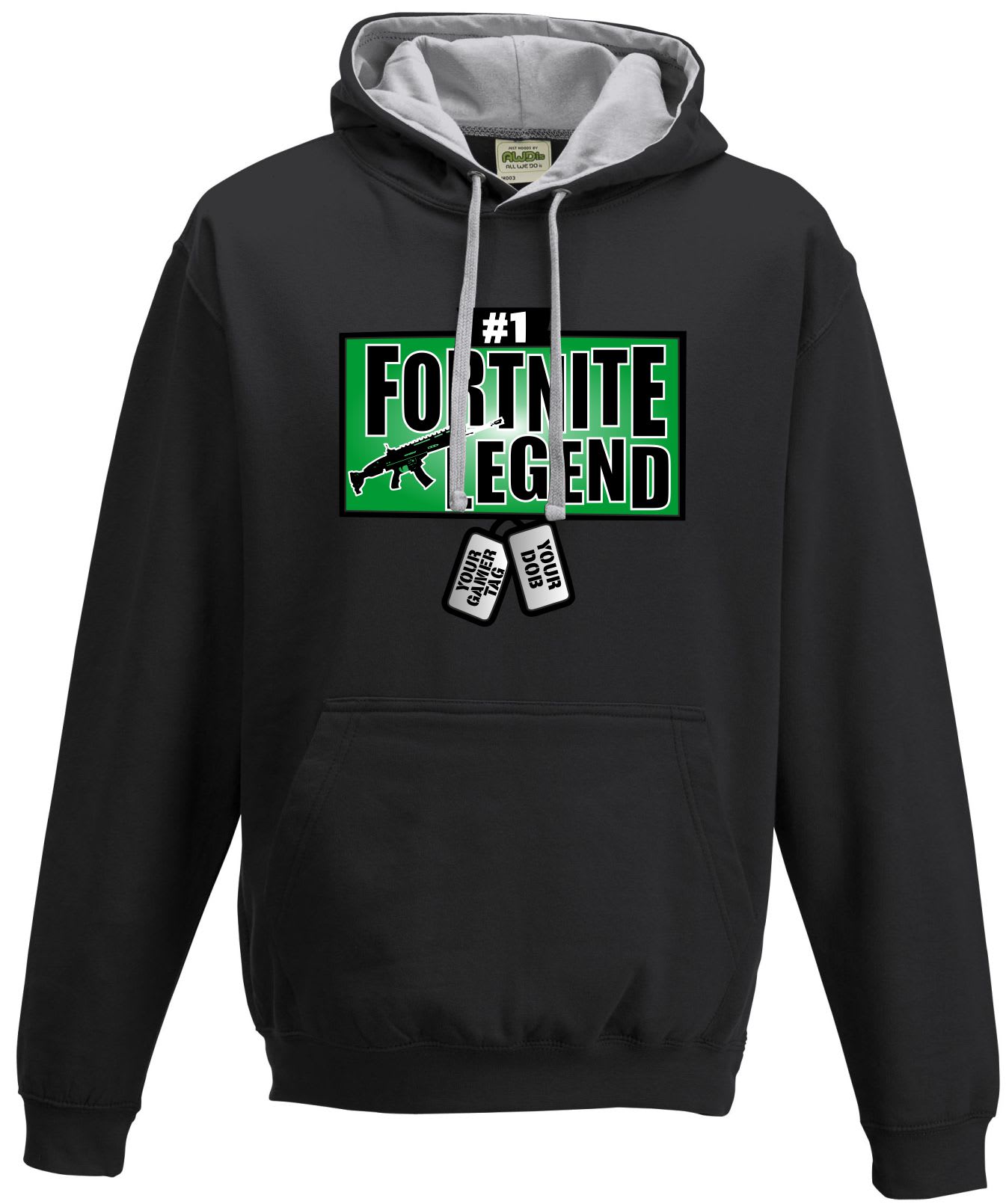 Fortnite Legend Contrast Hoodie Personalised Dog Tags - Image 3