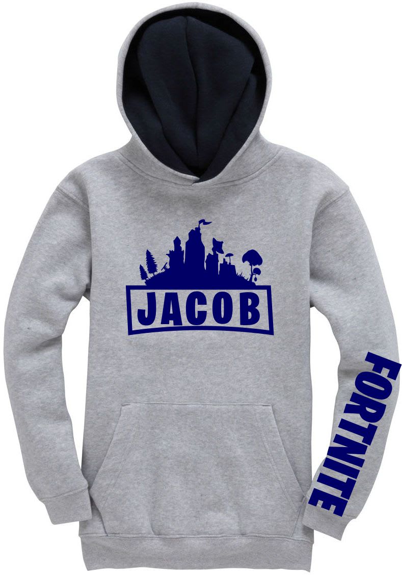 Fortnite logo personalised Contrast Hoodie - Image 2
