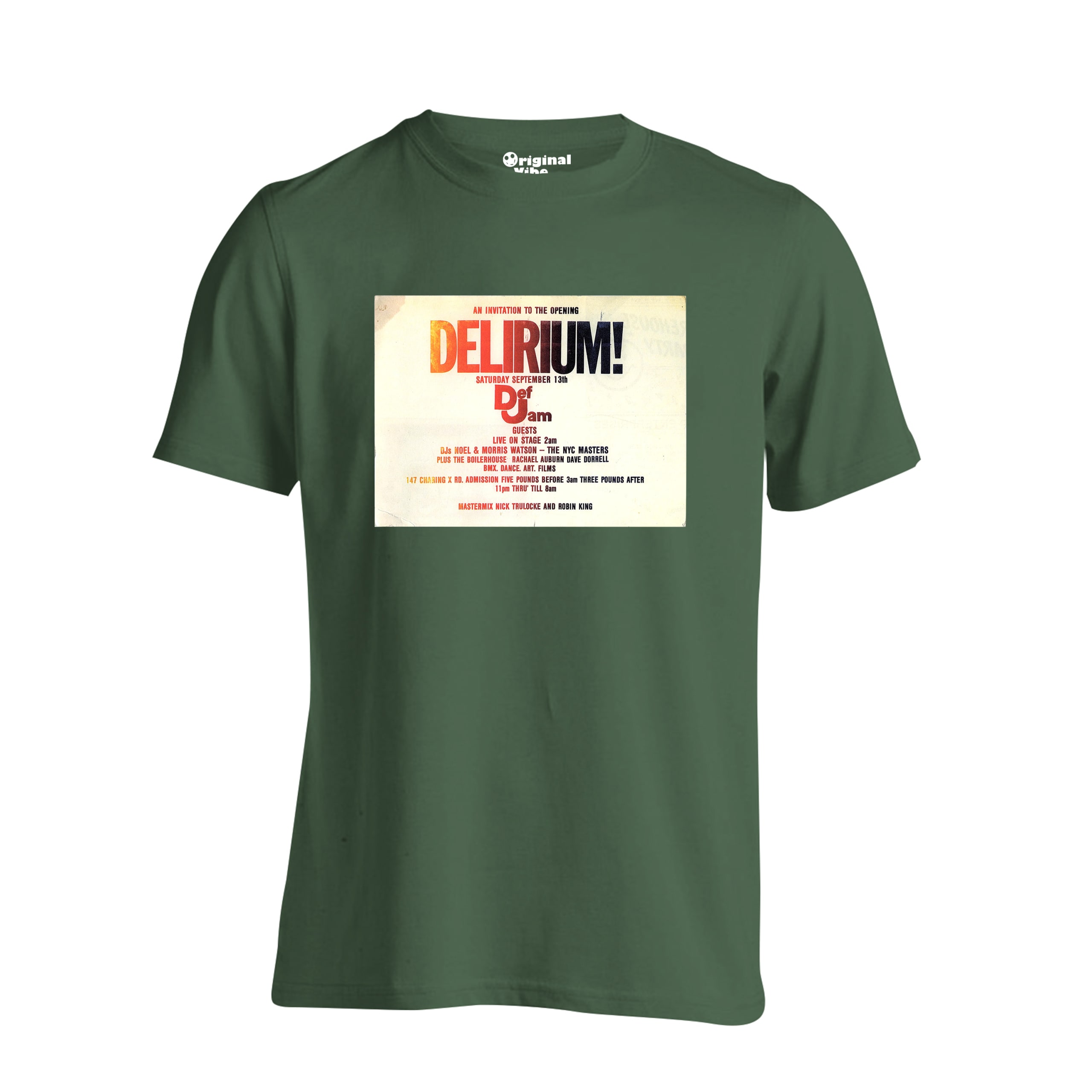 Delirium 1988 Flyer Rave T Shirt - Image 3