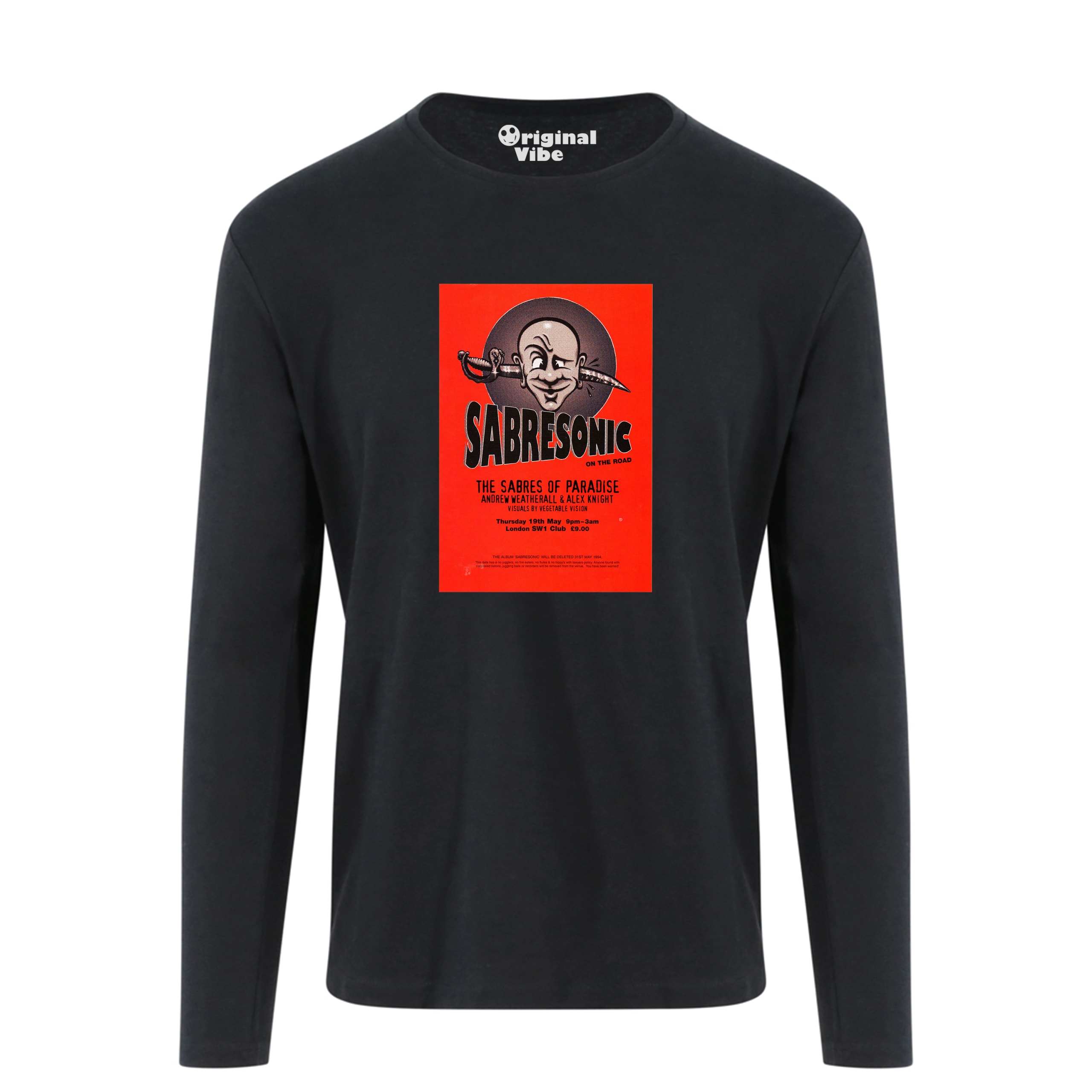 Andrew Weatherall T Shirt - Sabres of Paradise Sabersonic Flyer - Image 4