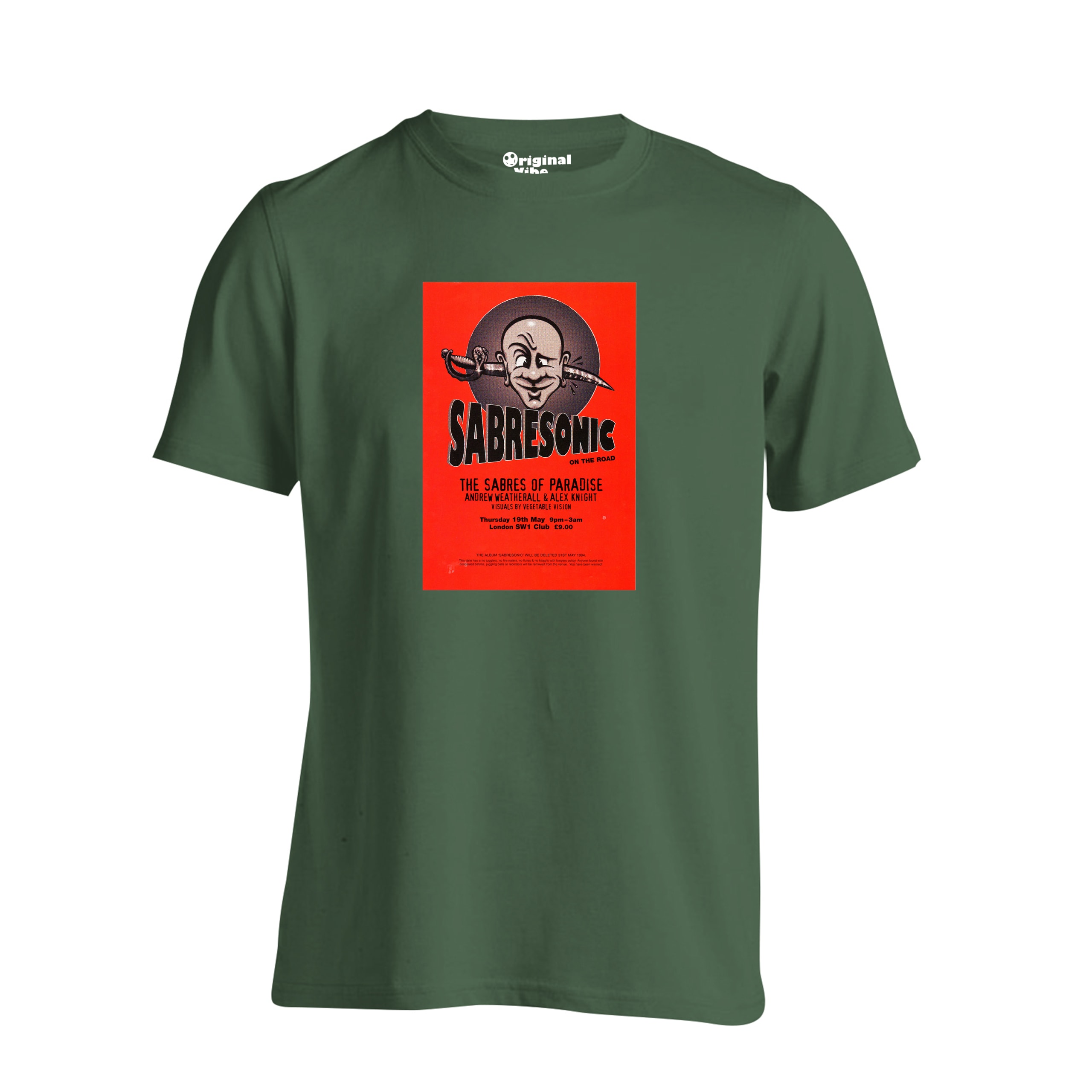 Andrew Weatherall T Shirt - Sabres of Paradise Sabersonic Flyer - Image 3