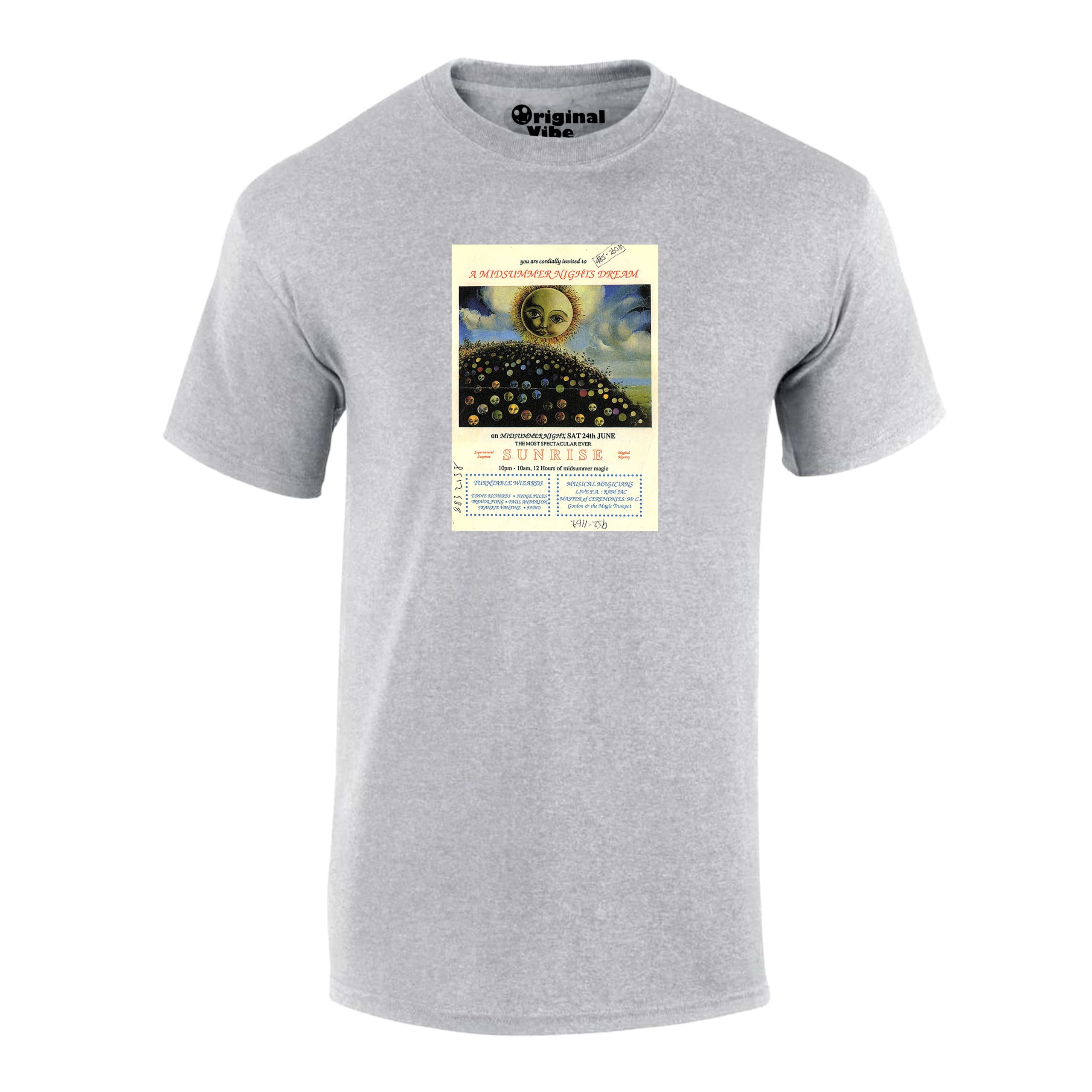 Sunrise Midsumer Night Dream 1989 Flyer T Shirt - Image 3
