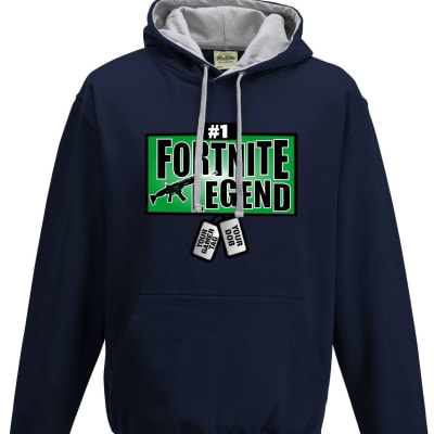 Fortnite Legend with personalised dog tags Contrast Hoodie
