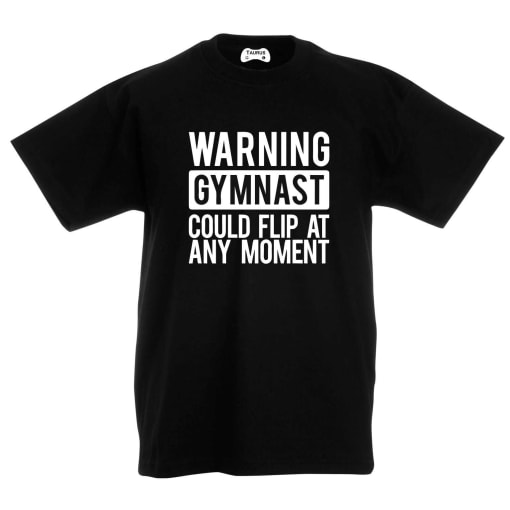 Warning Gymnast Kids T-Shirt