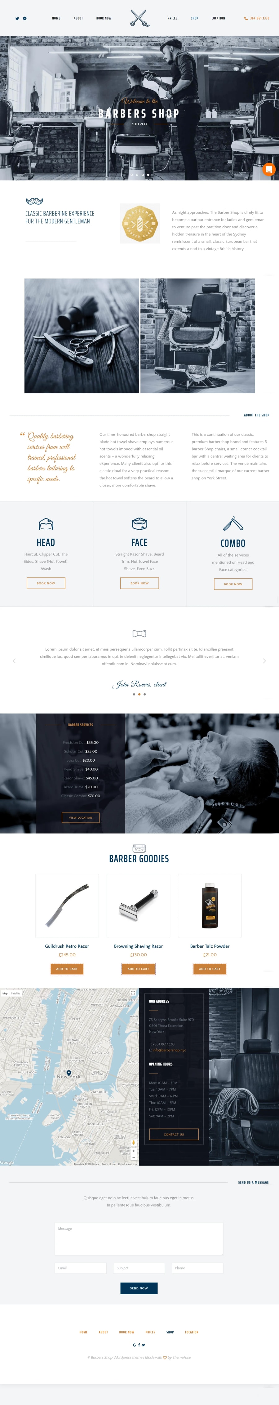 Barbers website design sample