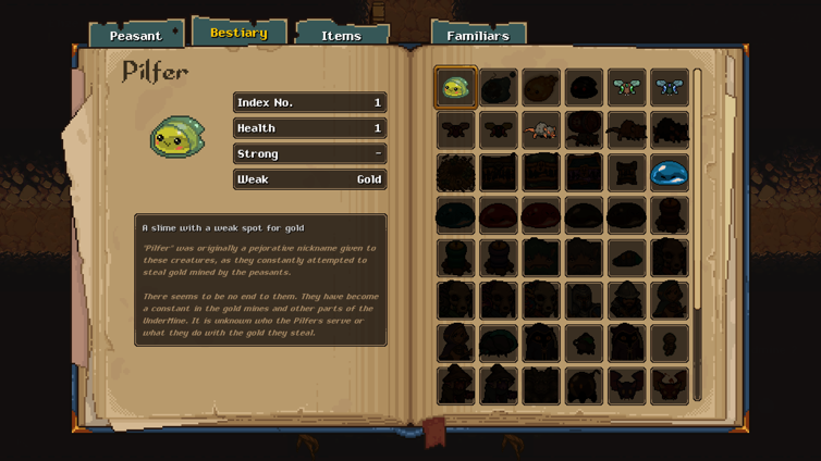 Bestiary in Undermine Bestiary in Undermine