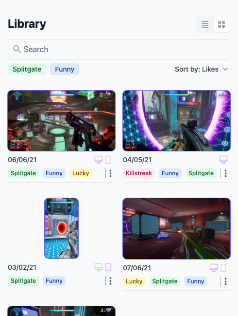 Screenshot of Clip Catalogue