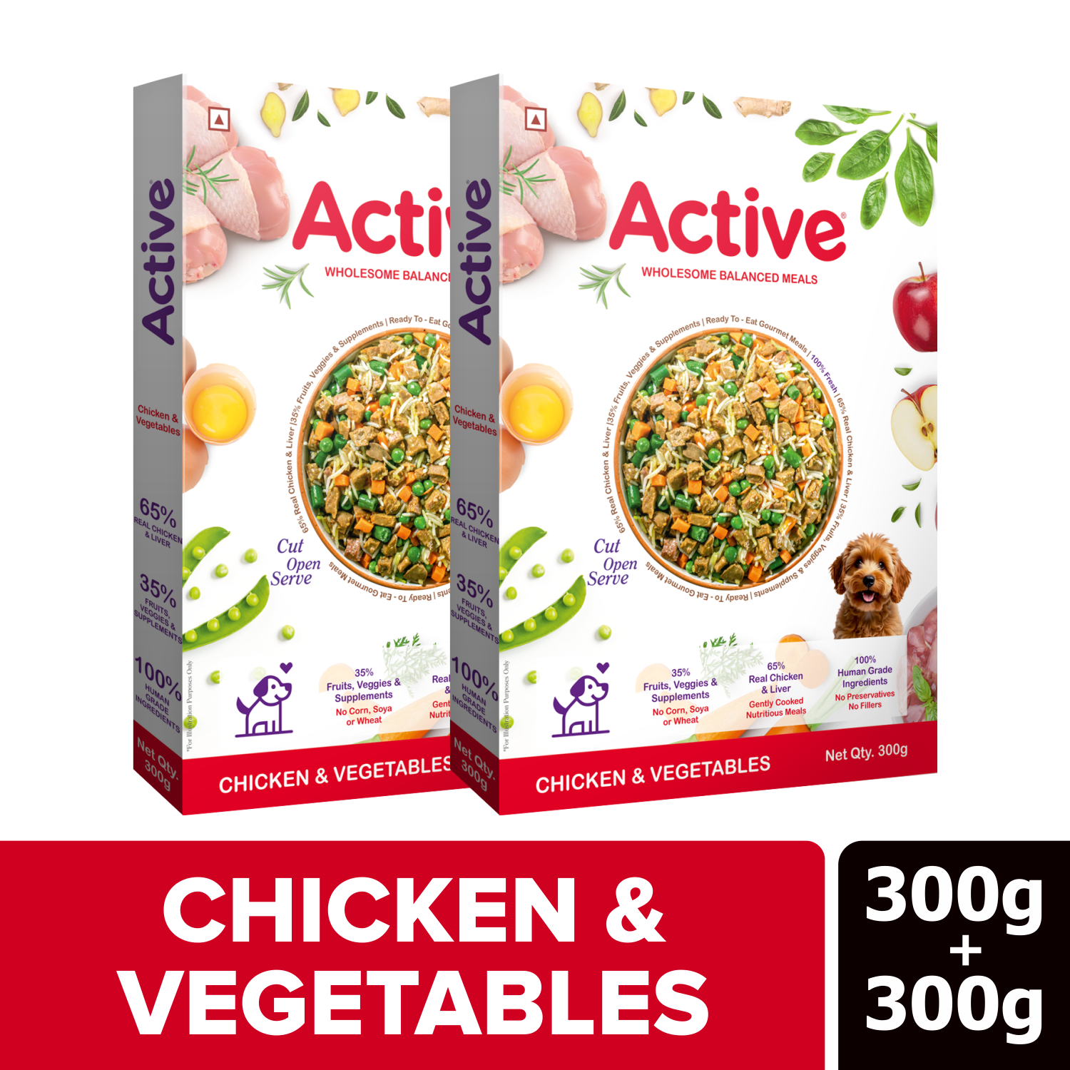 Active Chicken and Vegetable Biryani Fresh Food for Dogs (Buy 1 Get 1)