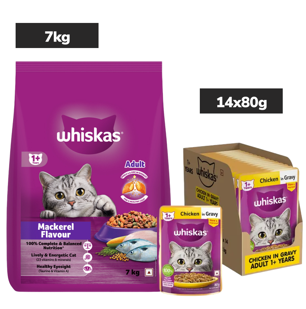 Whiskas Mackerel in Gravy Adult Wet Cat Food