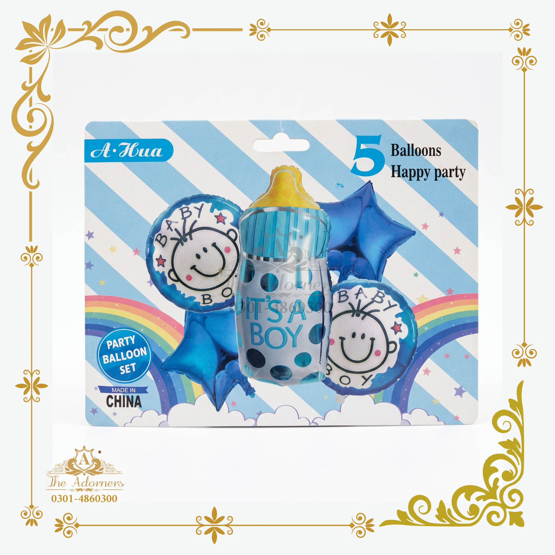 It's a Boy Baby Bottle Balloon Set - Blue