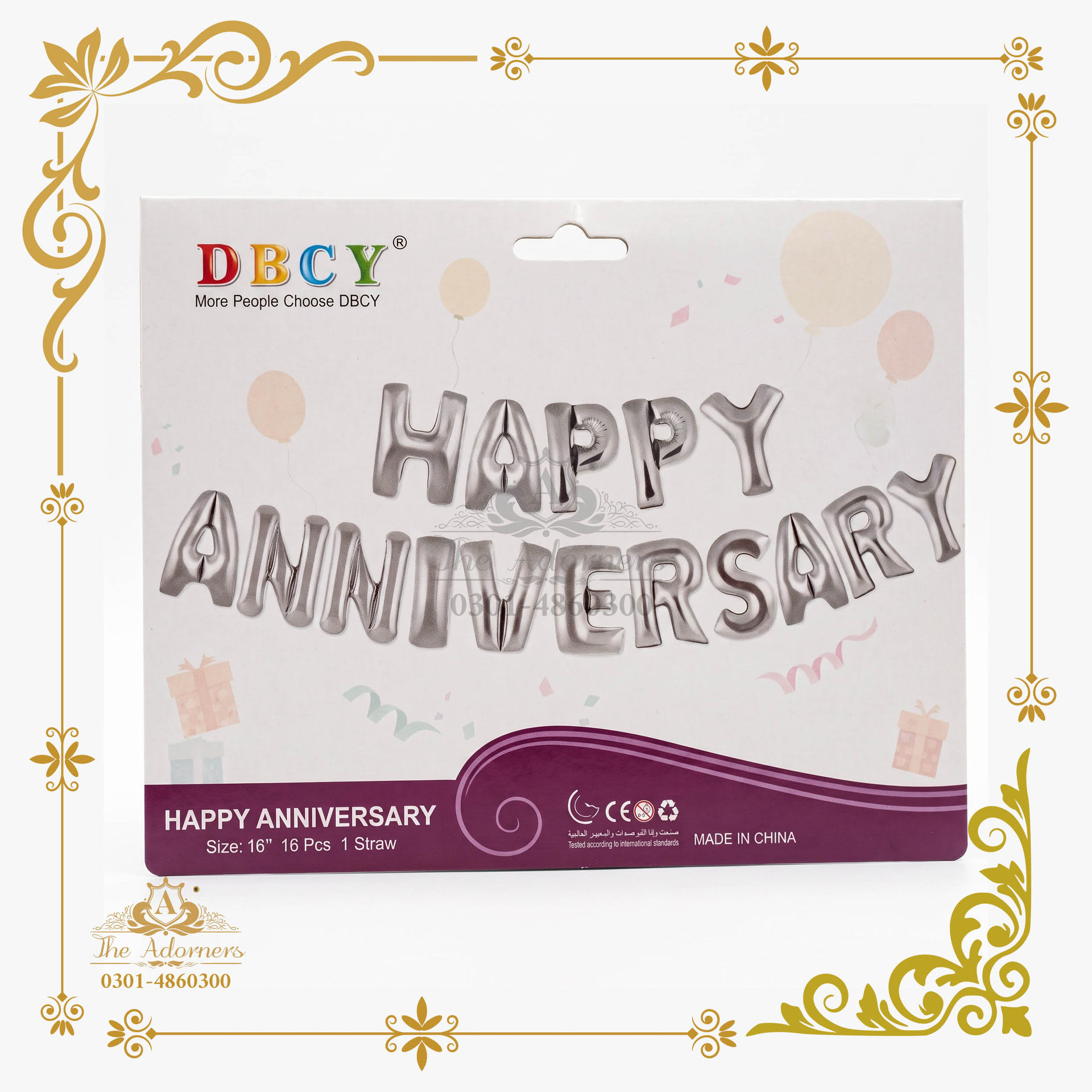 Happy Anniversary Letter Banner - Silver