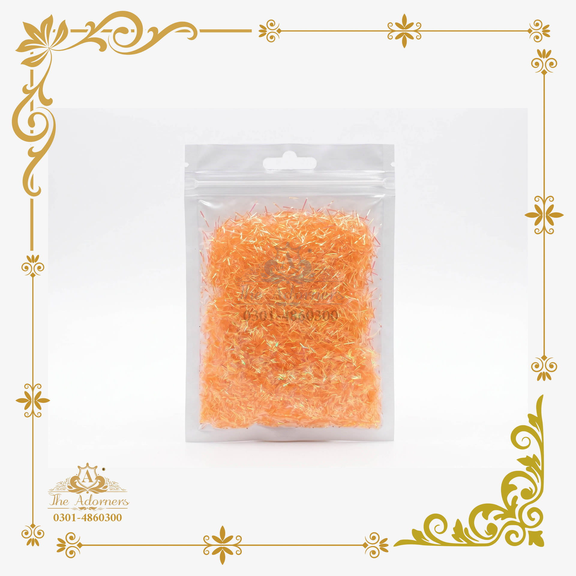 Tinsel Shred / Confetti Pouch - Orange - 1 pouch