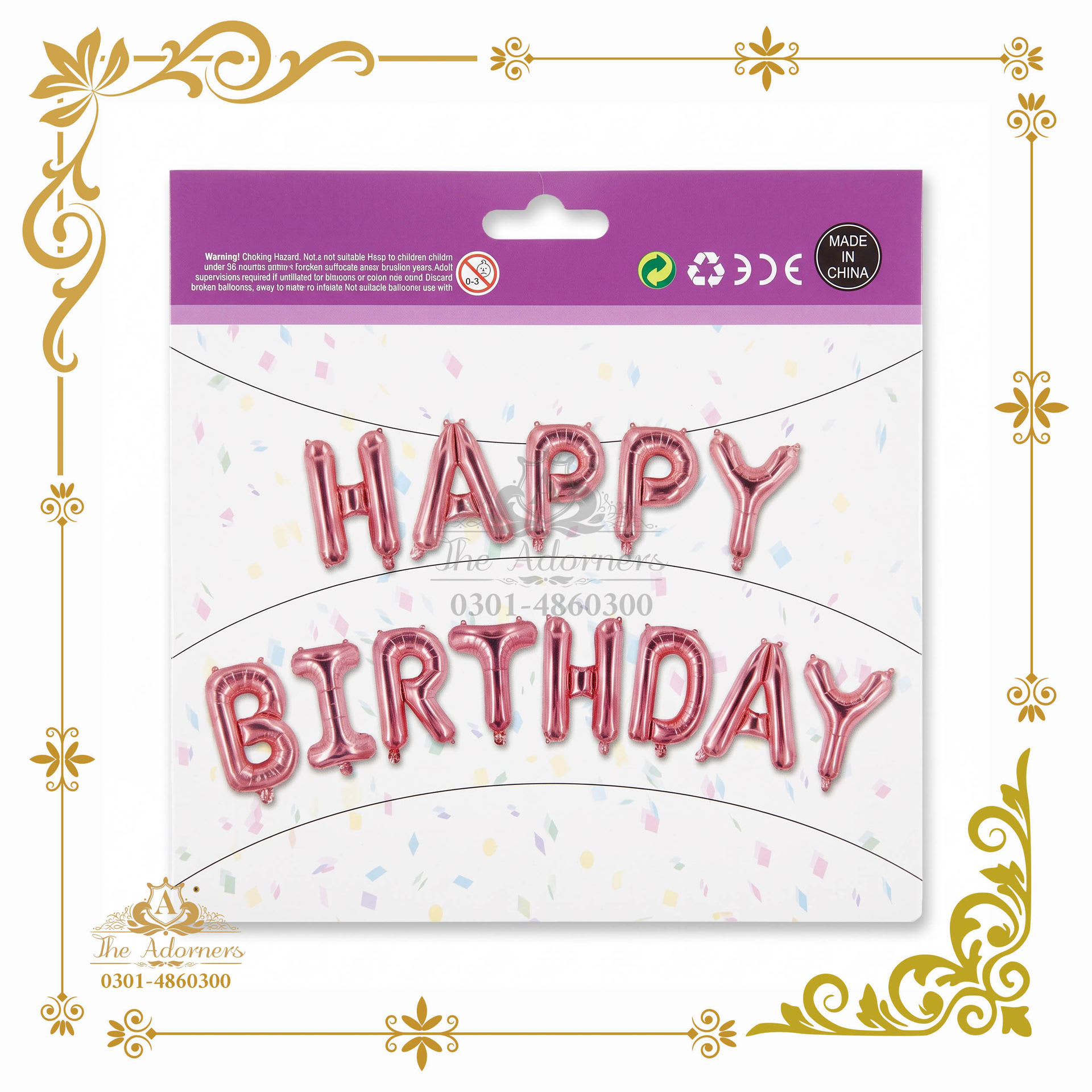 Happy Birthday Letter Banner - Rose gold - 13 pcs