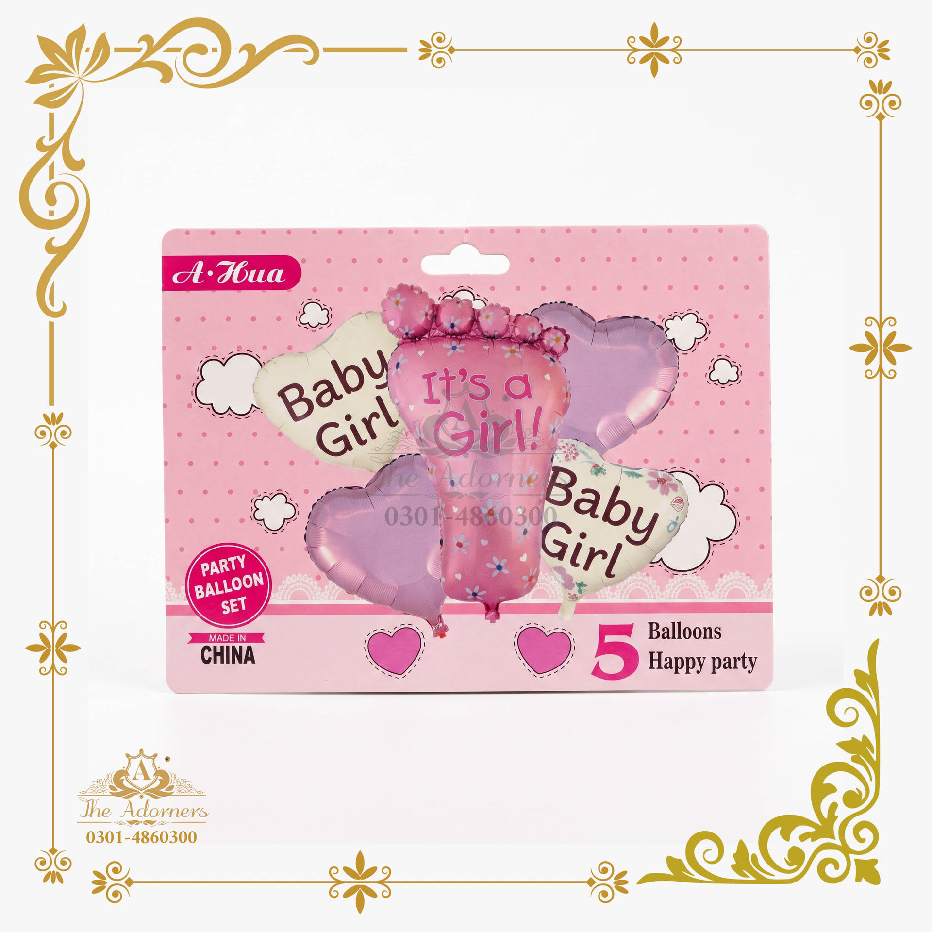 It's a Girl Baby Foot Balloon Set - Pink & lilac