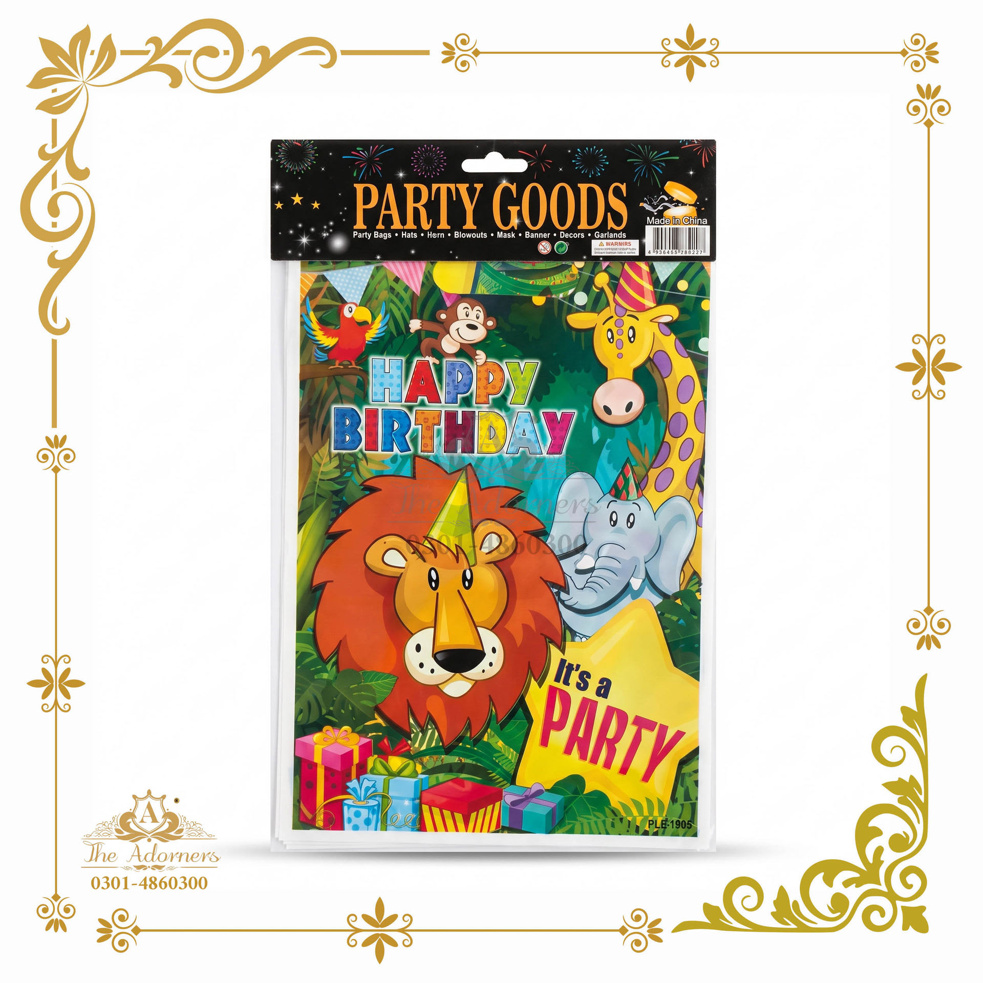Plastic Loot / Gift Bags - Multicolour - Pack (Party Goods PLE-1905)