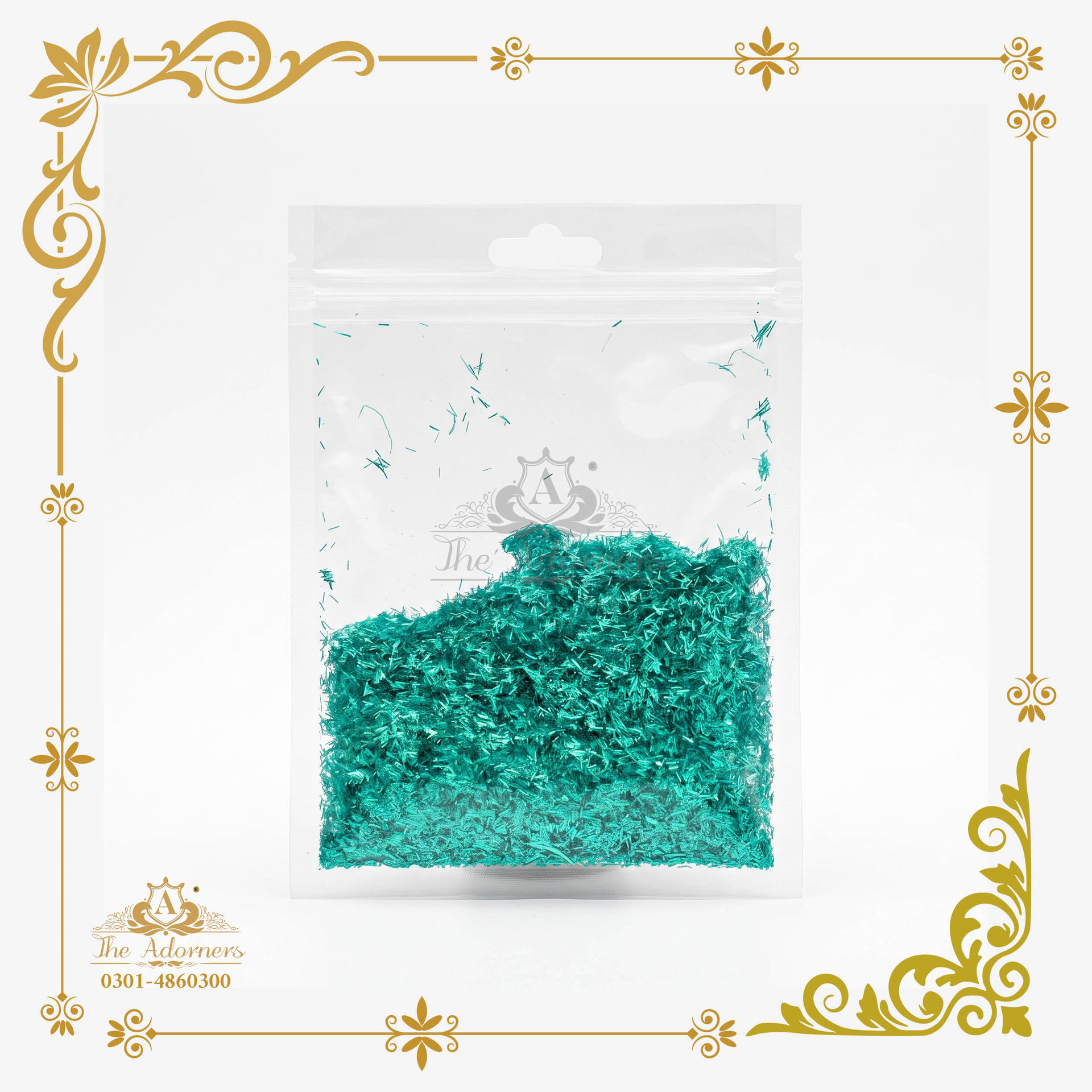 Tinsel Shred / Confetti Pouch - Green & emerald - 1 pouch