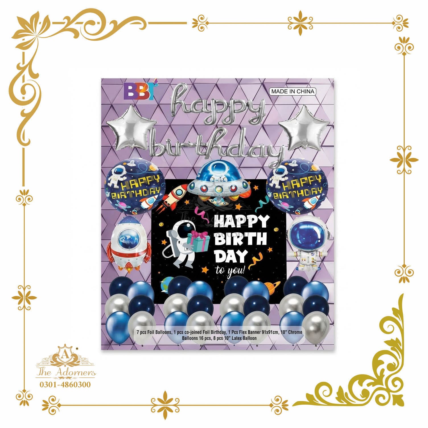 Space / Astronaut Birthday Kit - Blue & silver