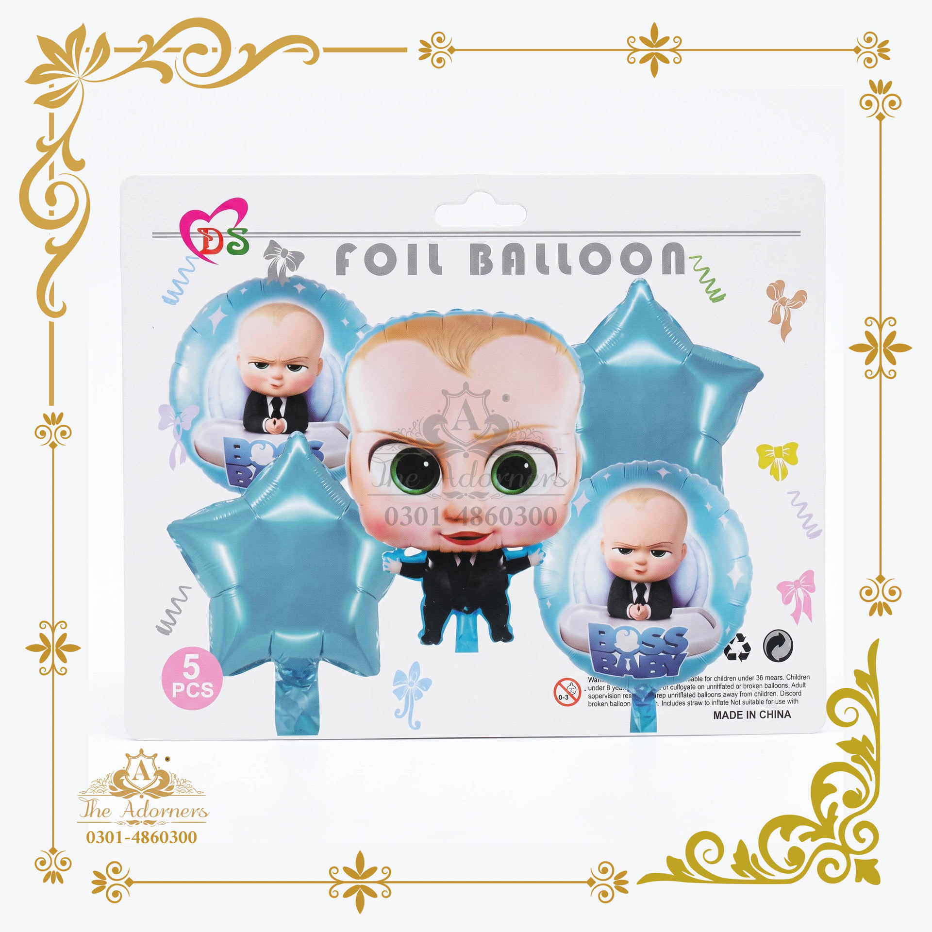 Boss Baby Character Balloon Set - Blue