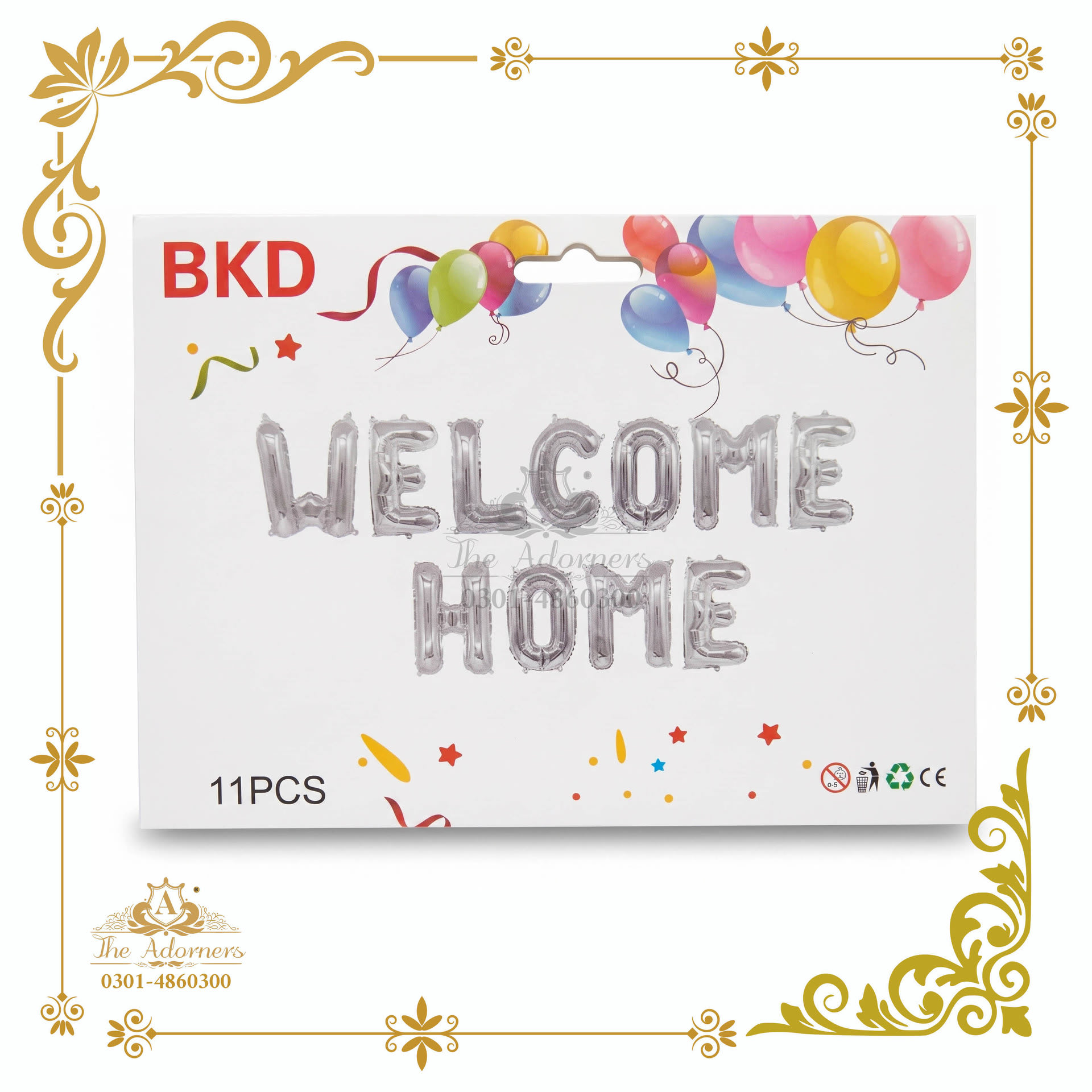 Welcome Home Letter Banner - Silver