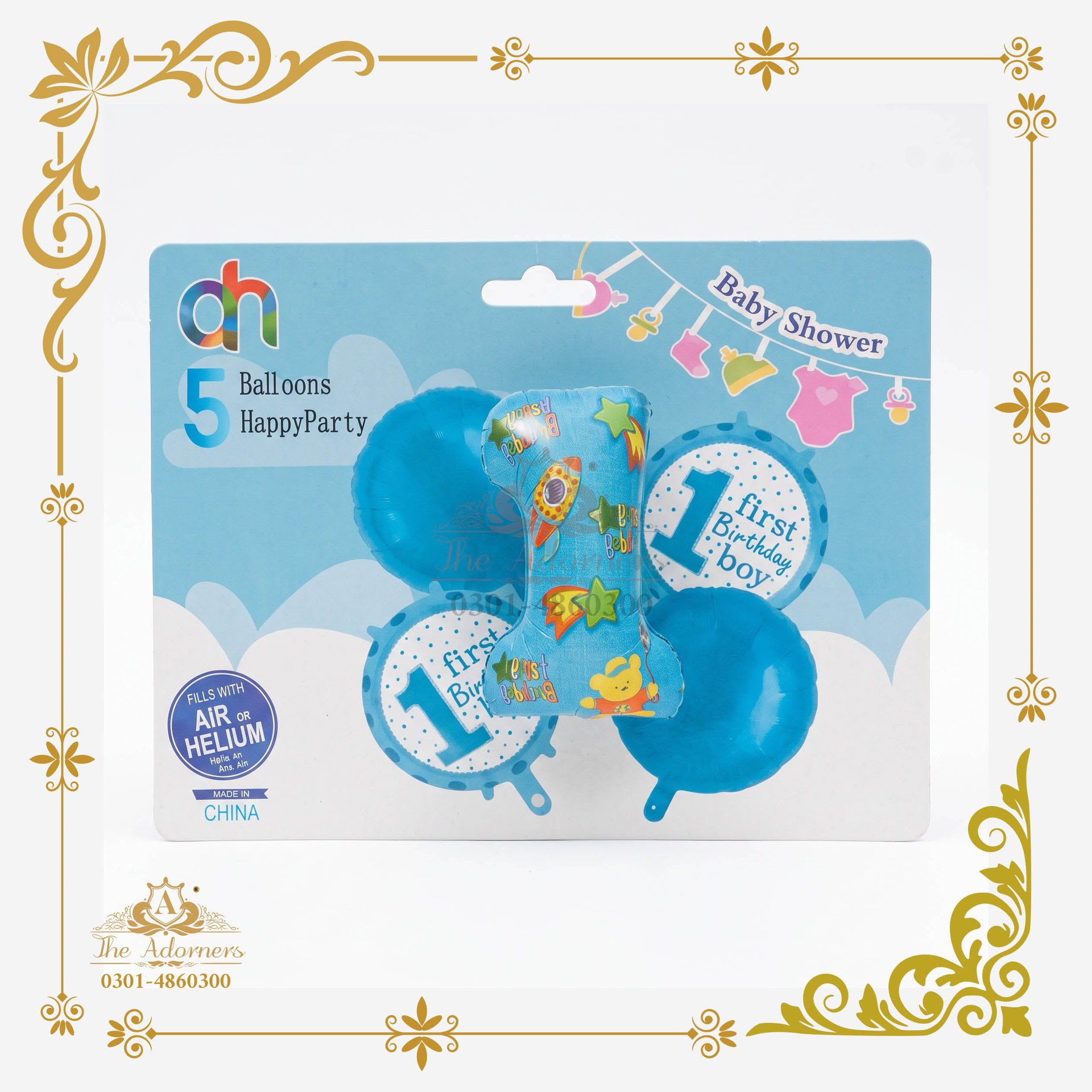 First Birthday Boy Number 1 Set - Blue