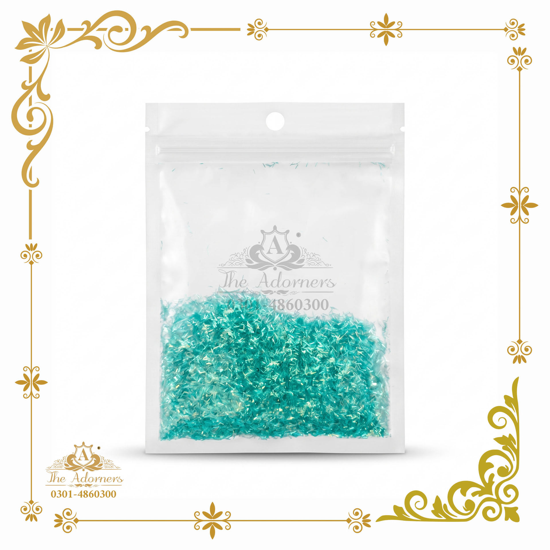 Tinsel Shred / Confetti Pouch - Turquoise - 1 pouch
