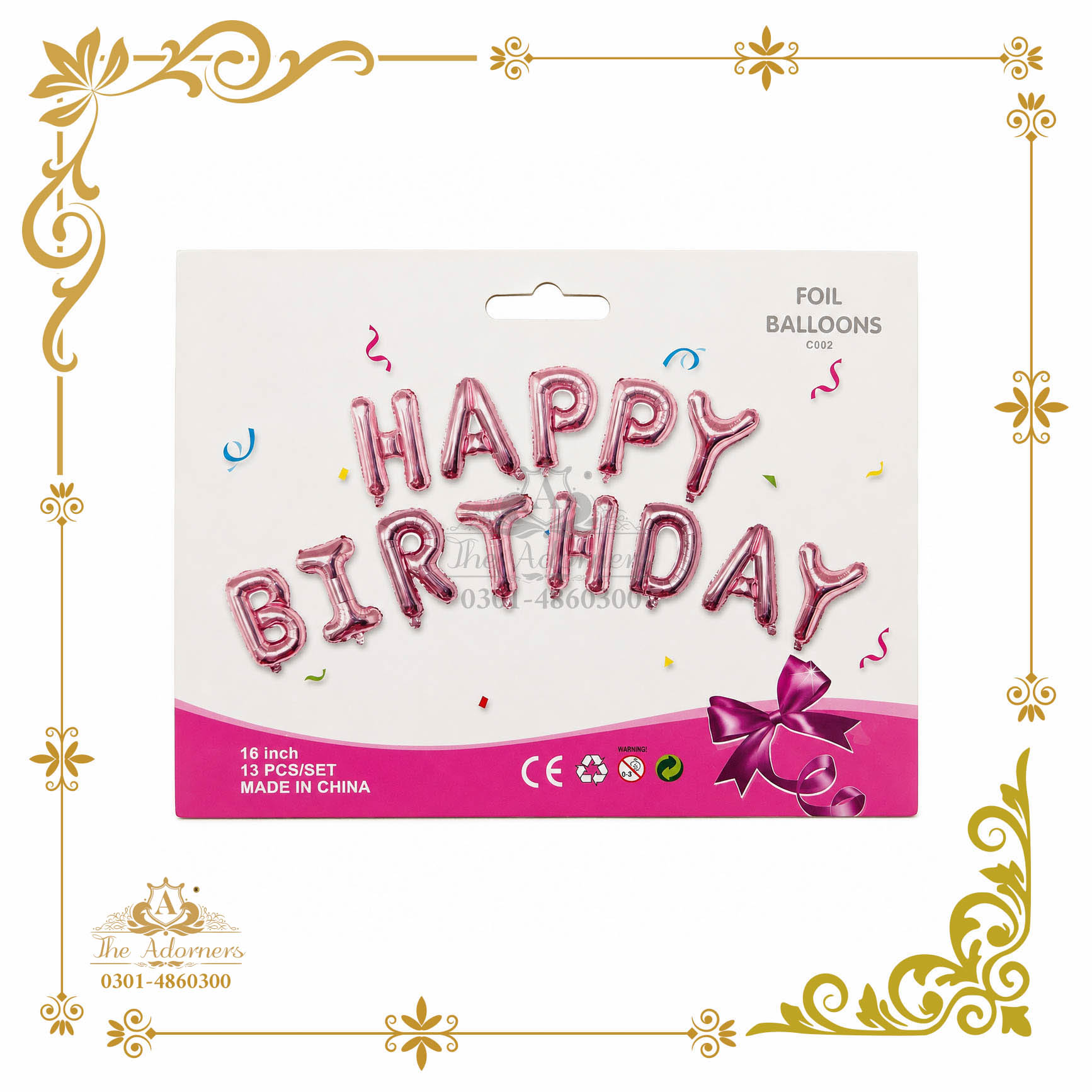 Happy Birthday Letter Banner - Rose gold & pink