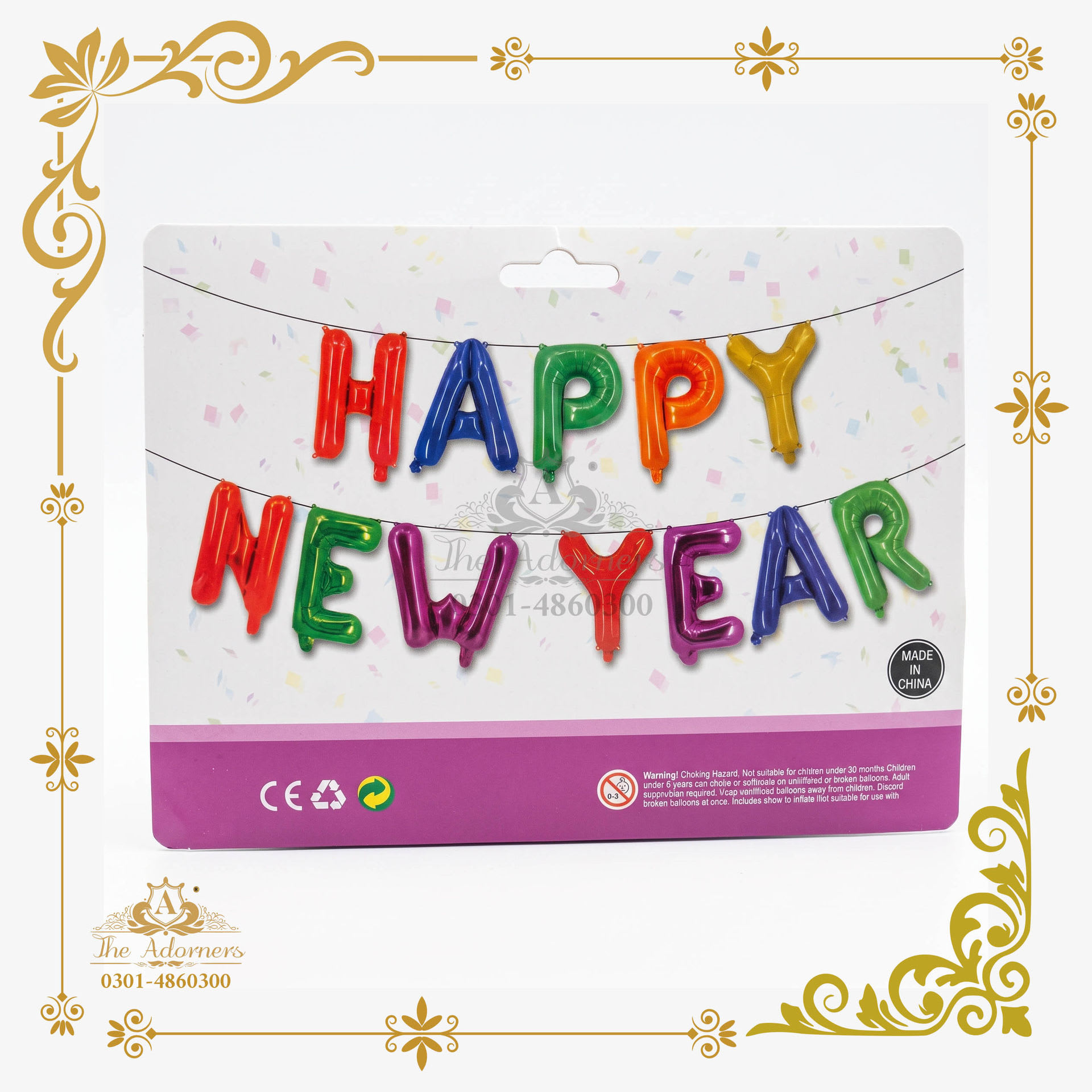 Happy New Year Letter Banner - Multicolour
