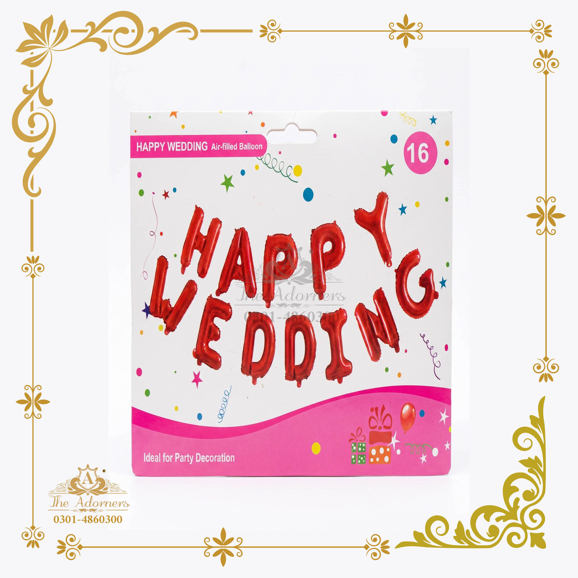 Happy Wedding Letter Banner - Red