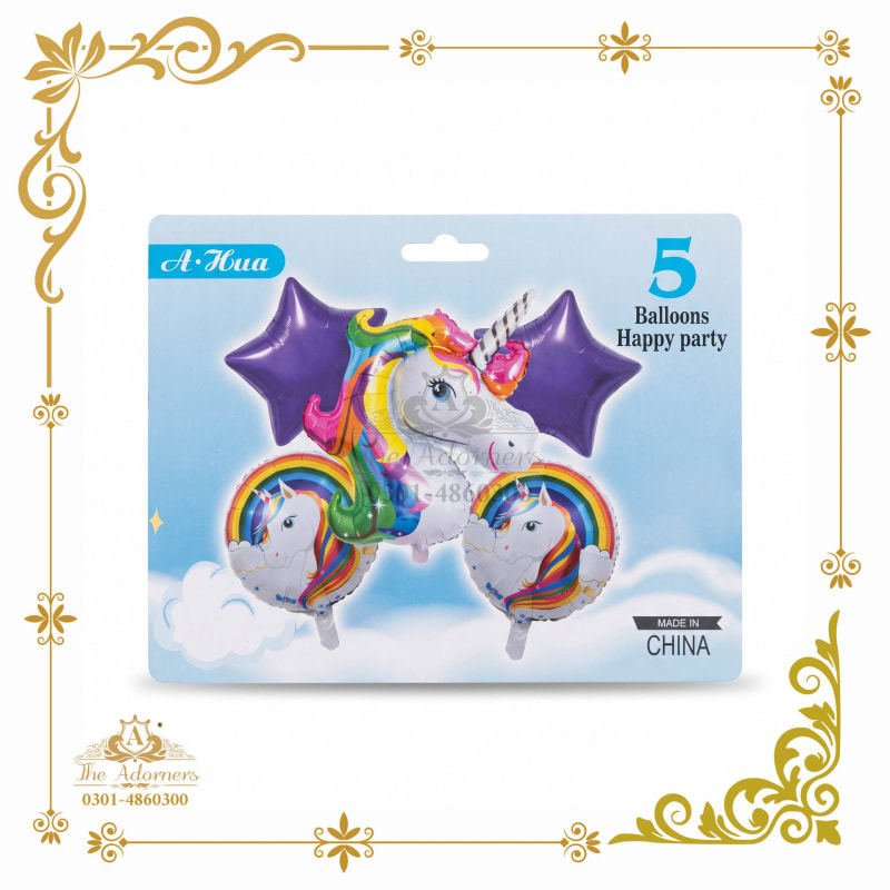 Unicorn Rainbow Balloon Set rainbow & purple - The Adorners, Lahore