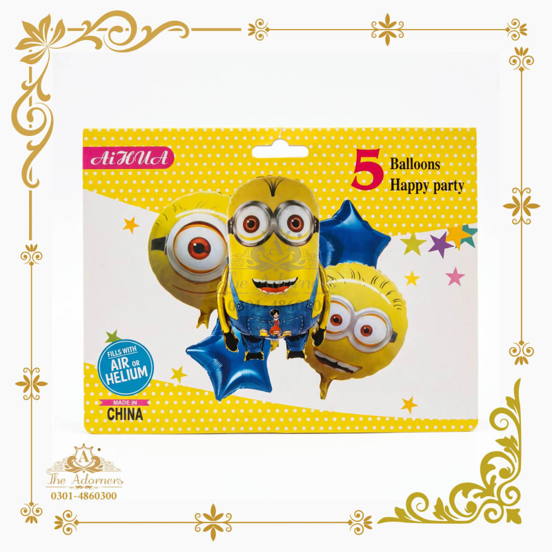 Minions Character Balloon Set yellow & blue - The Adorners, Lahore