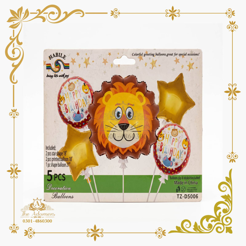 Lion Face Decoration Set orange & gold - The Adorners, Lahore