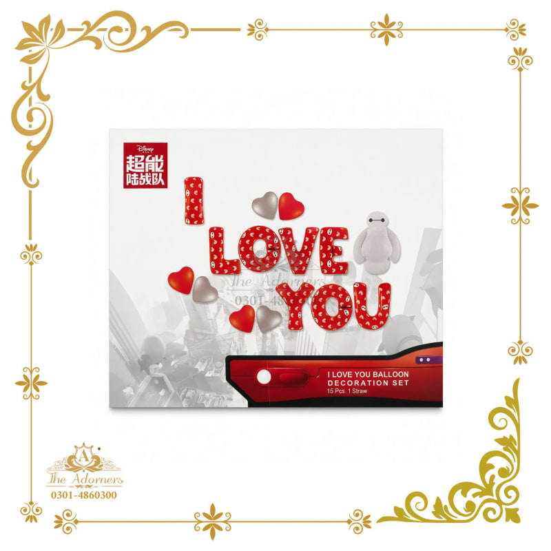 Baymax Big Hero 6 'I Love You' Decoration Set red & white - The Adorners, Lahore