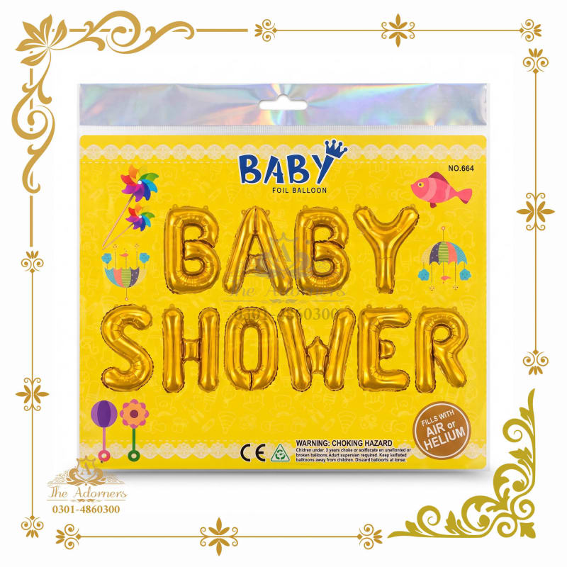 Baby Shower Letter Banner gold - The Adorners, Lahore