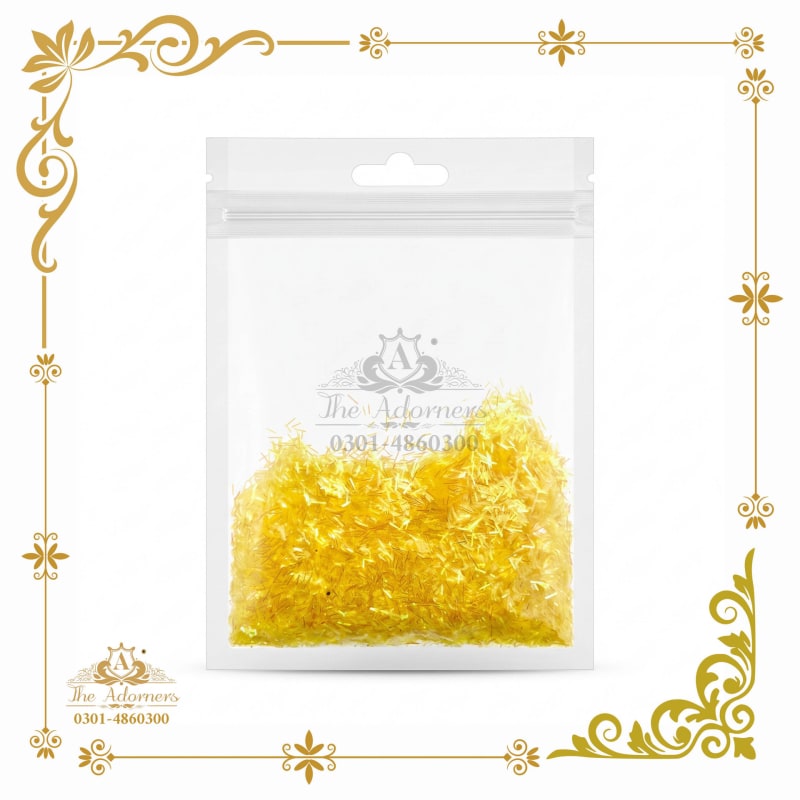 Tinsel Shred / Confetti Pouch yellow & gold - The Adorners, Lahore