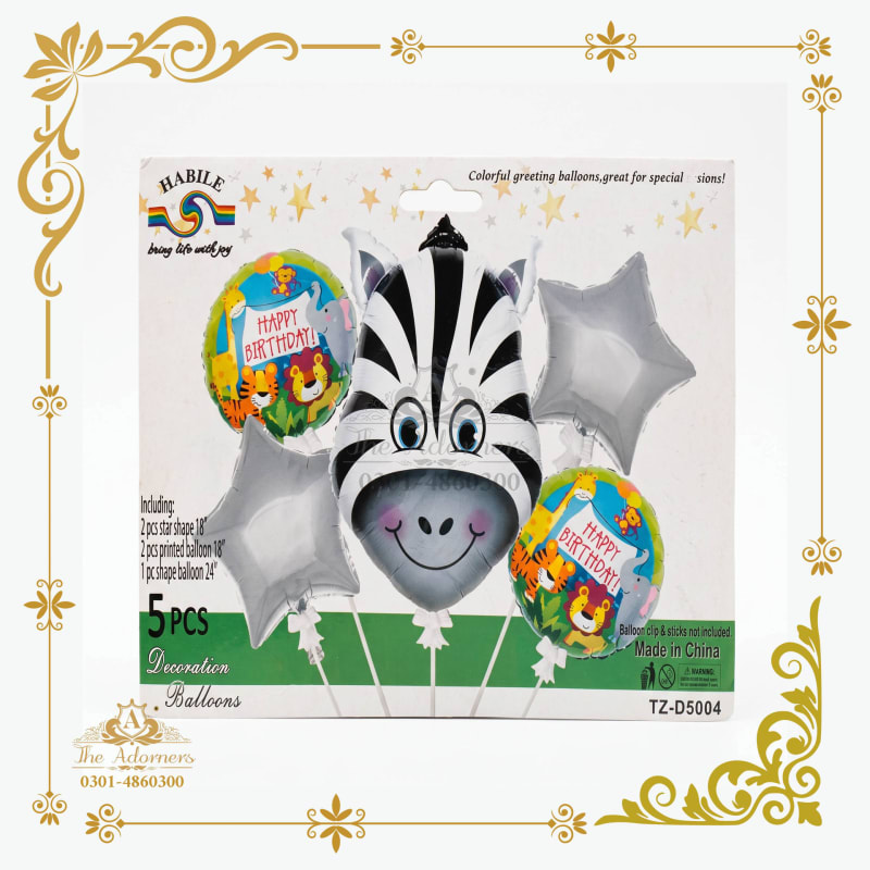 Zebra Face Decoration Set black white & silver - The Adorners, Lahore
