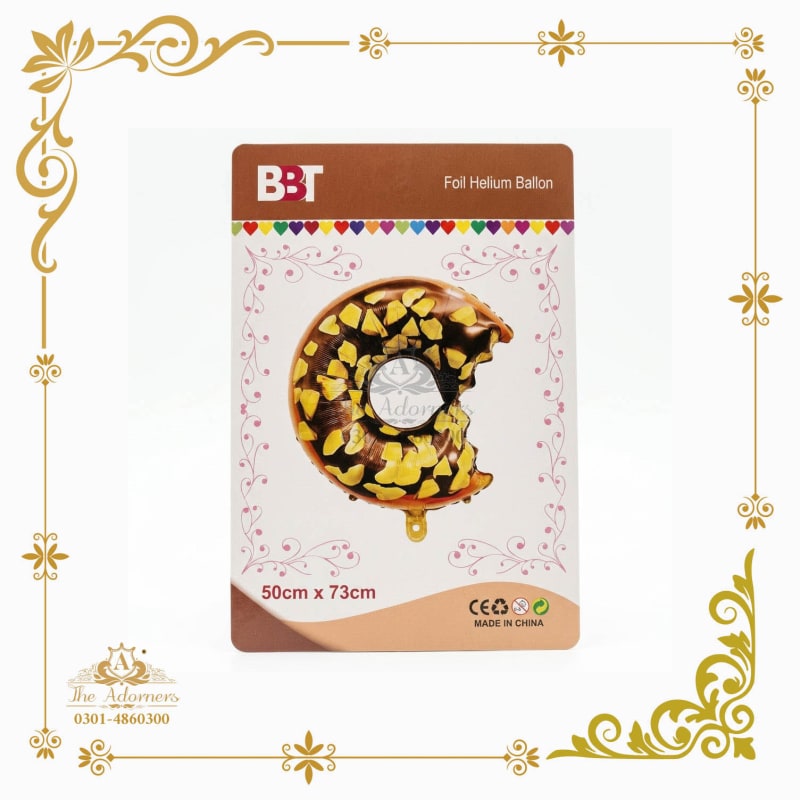 Donut Shape Helium Balloon chocolate brown - The Adorners, Lahore