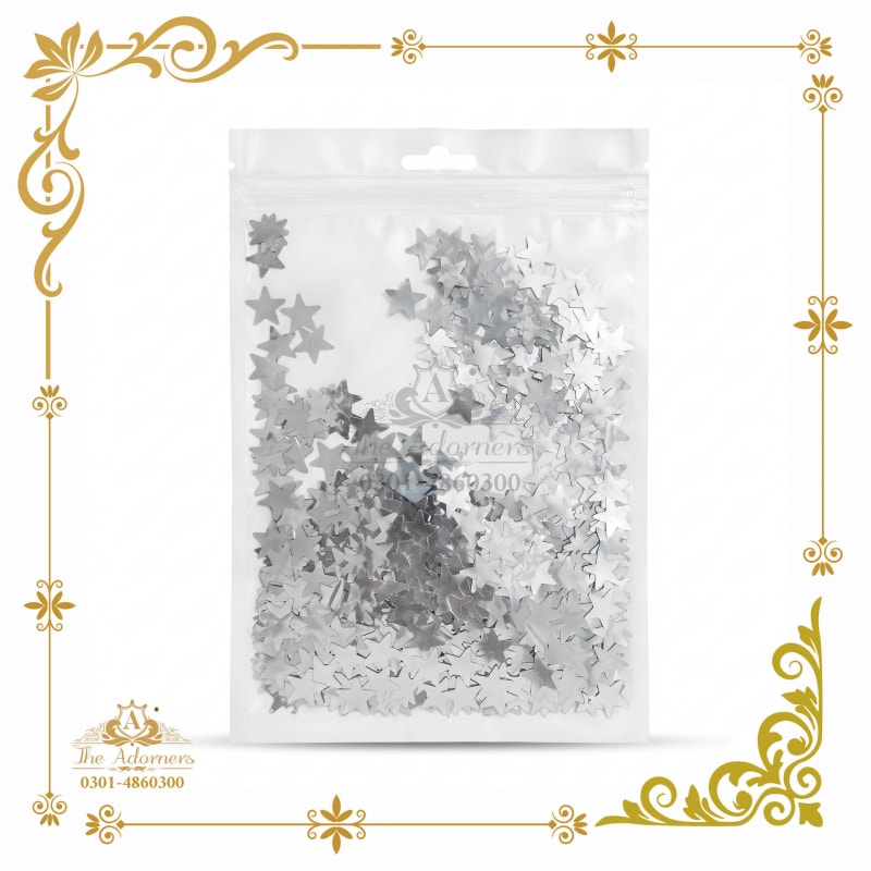 Foil Star Confetti Pouch silver - The Adorners, Lahore