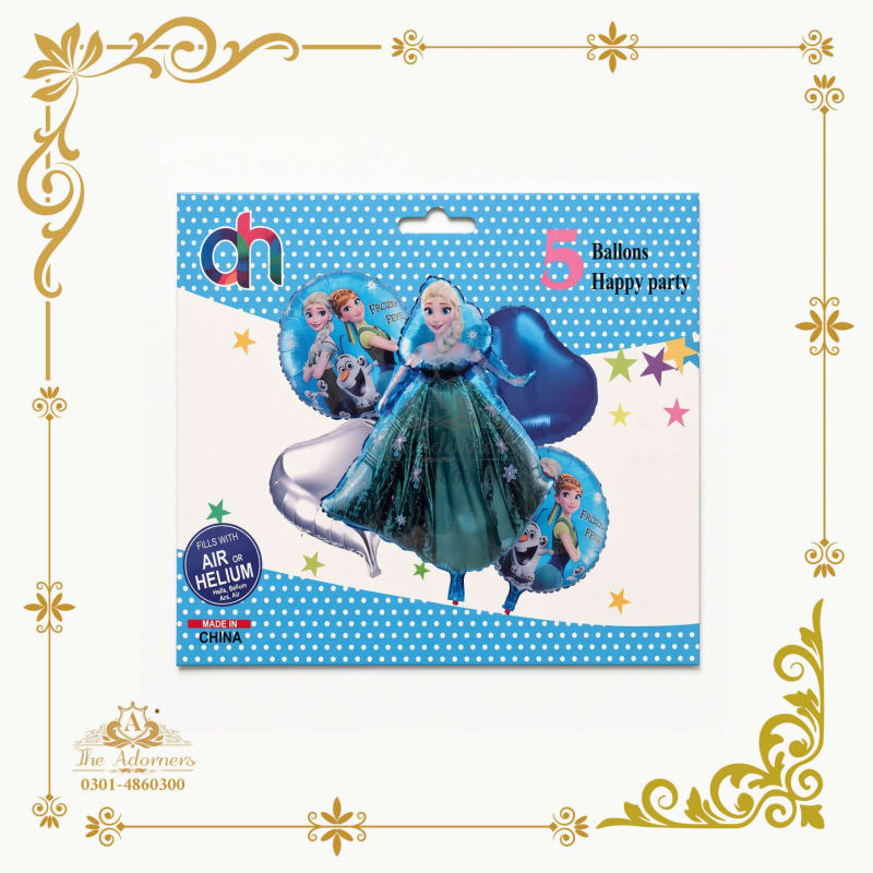 Frozen Elsa Character Balloon Set blue & silver - The Adorners, Lahore