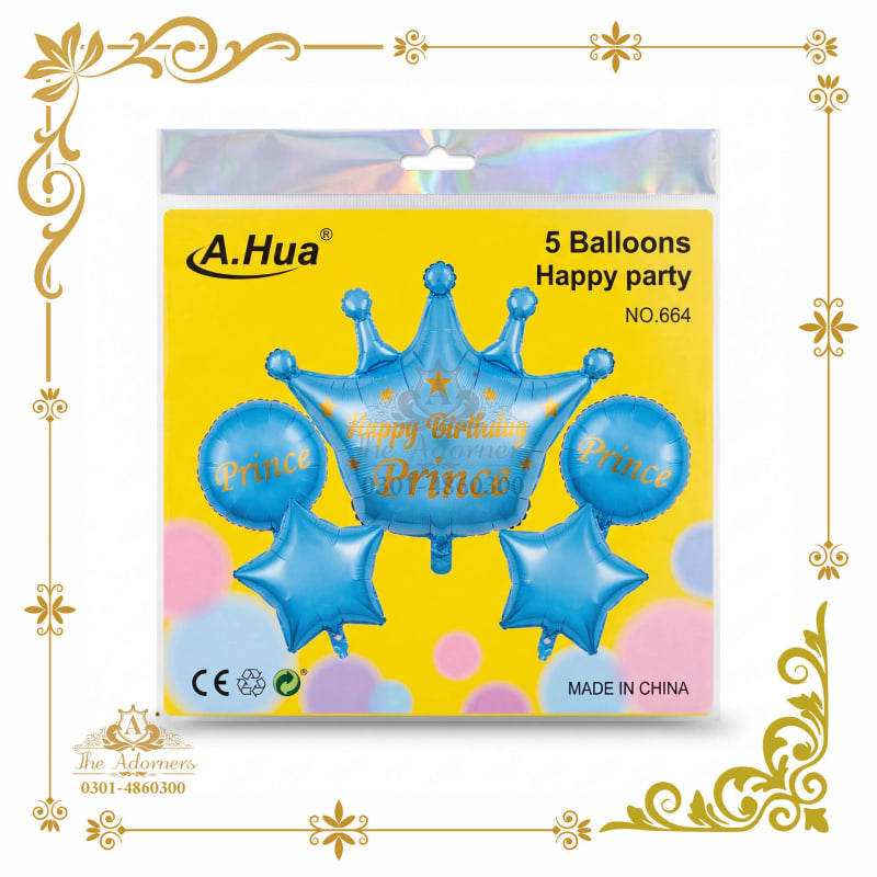 Happy Birthday Prince Crown Set blue - The Adorners, Lahore