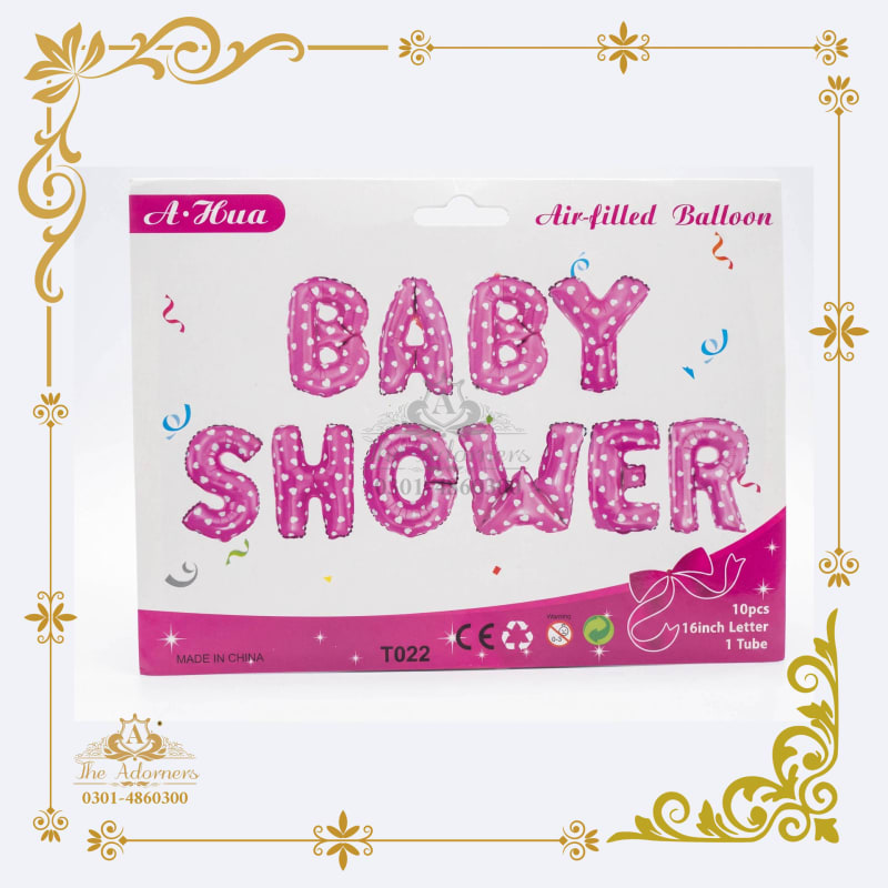 Baby Shower Letter Banner pink polka dot - The Adorners, Lahore