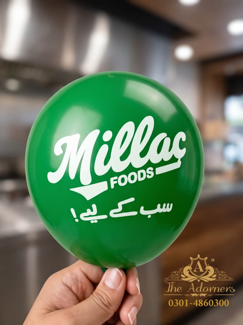 Printed balloons for Millac Food