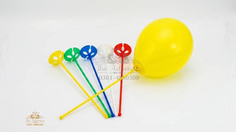 Balloon sticks with cups in multiple colours - The Adorners, Lahore