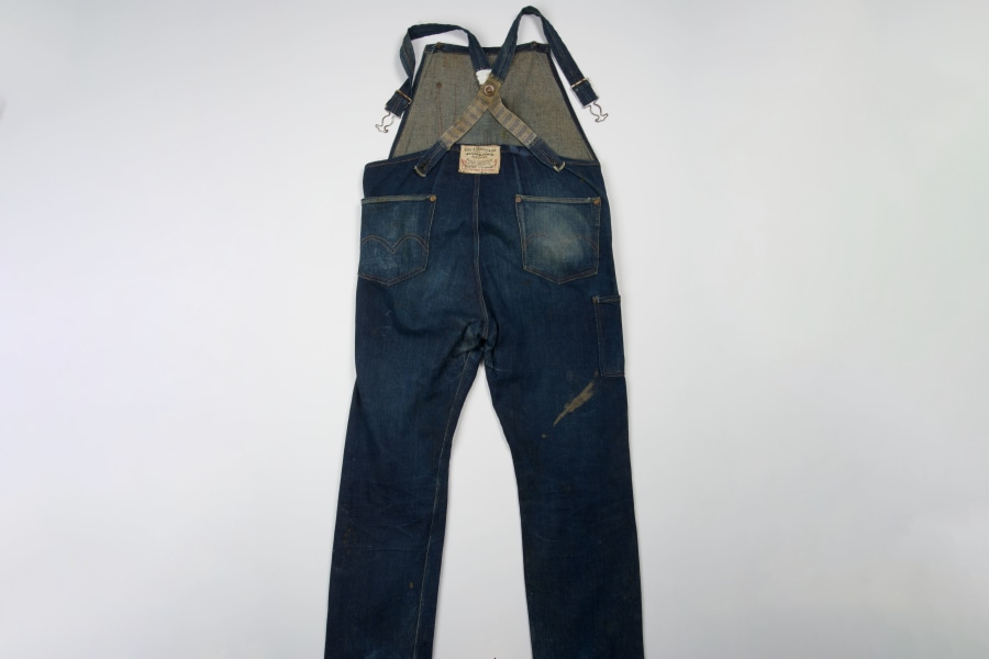 Bib overalls in blue denim