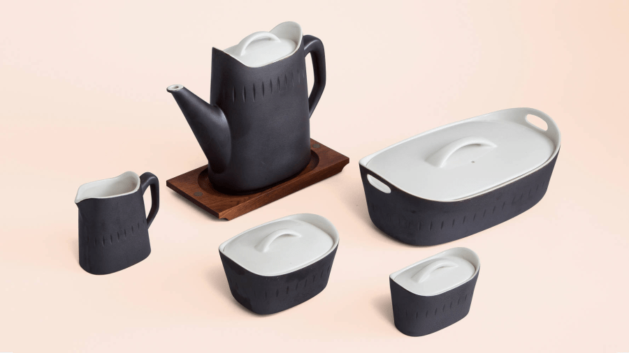 A set of modern-style pottery dishware