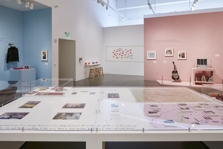 Installation photo of the exhibition Amy Winehouse: A Family Portrait. 
